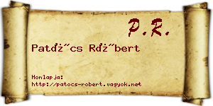 Patócs Róbert névjegykártya