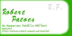 robert patocs business card